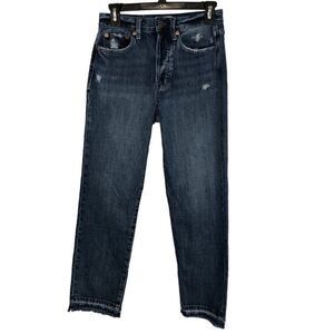 Pistolsa High Waist Skinny Jeans Medium Dark Wash Light Distressing Size 25